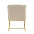 thumbnail image 2 of Accent Side Armless Chair with Metal Gold Base, Modern Upholstered Seat Comfy Backrest Leisure Chair Living Room Kitchen Dining Chairs Dinner Chairs, Ivory, 2 of 7