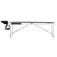 thumbnail image 2 of vidaXL 2-Zone Foldable Massage Table Aluminium Black and White, 2 of 5