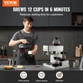 thumbnail image 2 of VEVOR Commercial Drip Coffee Maker, 12 Cups Coffee-Maker Machine with 4 Glass Carafes and 4 Decanter Warmer Plates, Stainless Steel Drip Style Coffee Brewer, for Restaurant, Office, Coffee Shop & Home, 2 of 9