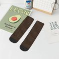 thumbnail image 7 of Rateoe Brown Moroccan Trellis Pattern Quarter Crew Socks,Toe Seamed Ankle Socks,Cotton Cushioned Breathable Athletic Crew Sports Socks, 7 of 7