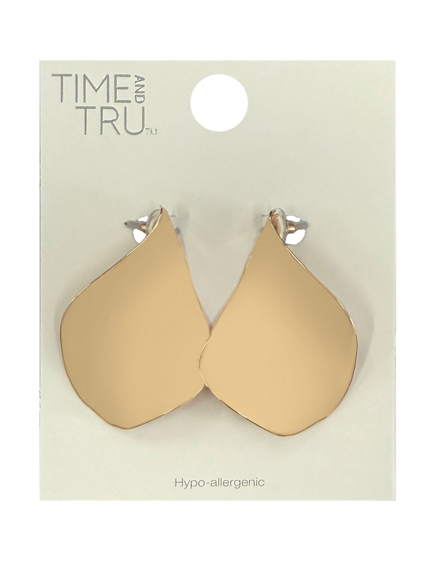 Time and Tru Gold Plated Geometric Statement Earrings for Women and Teens