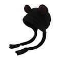 thumbnail image 3 of Gorro de punto para mujer, gorro protector con orejas cálidas y ojos grandes, gorro de invierno Negro Yuyangstore Gorro tejido mujer, 3 of 8