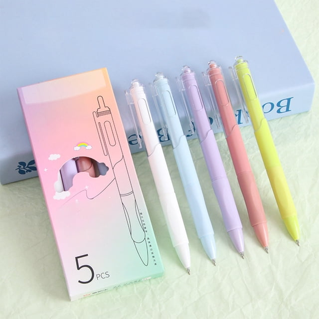 Bolígrafos de gel para estudiantes de 0,7 mm, serie Morandis, tinta negra, con botón pulsador para una escritura suave y de secado rápido, bolígrafos de tinta de gel a base de agua que no se