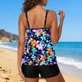 thumbnail image 5 of qelini Tankini Sets Womens Paddad Bra Crew Neck Tankini Sets Hawaiian Print Swimwear for Summer Vocation, 5 of 7