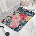 thumbnail image 3 of Pioneer Flower Floral Print Flannel Non Slip Door Rugs,Washable Door Mats Indoor,Decorative Door Mats,Dirt-Resistant and Absorbent Doormat for Entrance,Bedroom,Kitchen,Bathroom,23.5"x16", 3 of 5