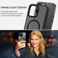 thumbnail image 4 of iPhone 14 Pro Max Case, iPhone 14 Pro Max Phone Case Compatible with Magsafe Translucent Matte Slim Anti-Scratch Military Grade Protective Magnetic iPhone 14 Pro Max Case, Black, 4 of 16