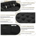 thumbnail image 2 of Dinosisco Small Place Pull Out Folding Loveseat Sleeper Couch, 2 Seater Convertible Futon Sofa Bed, Adjustable Backrest, Velvet Couch, Black, 2 of 7
