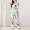 thumbnail image 2 of KLL Colorful Geometric Print Women's Long Sleeve Pajamas with Pants Sleepwear Loungewear 2 Set-Large, 2 of 7