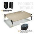 thumbnail image 5 of Veehoo Cooling Elevated Dog Bed with Guardrail & Slope Headrest, Teslin Mesh, Large, Beige Coffee, 5 of 8