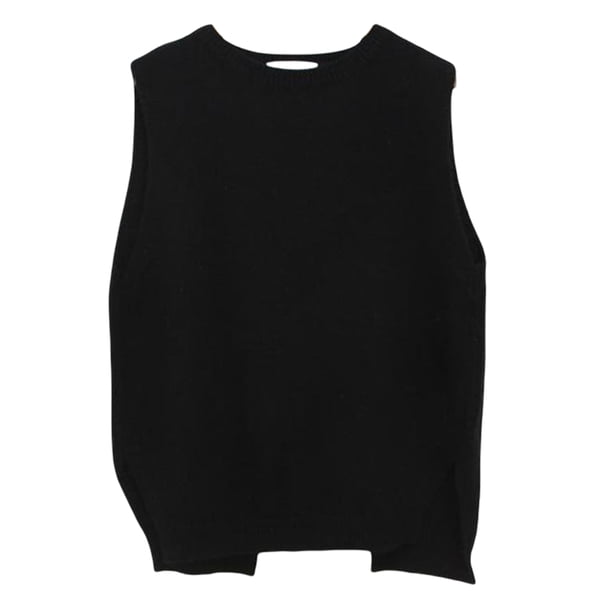sweethay Primavera otoño mujer chaleco tejido portátil lavable Color sólido elegante moda térmica niñas sin mangas suéter ropa Prendas para la parte del cuerpo Negro XXL sweethay AP013743-08