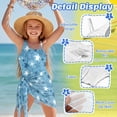 thumbnail image 5 of SEANATIVE Girls Swimsuits One-Piece Bathing Suit with Mesh Cover Up Skirt Lightweight Soft Swimwear Cut Out Design Beachwear with Adjustable Strap, Size 13-14, Sea Turtle Starfish Blue, 5 of 7