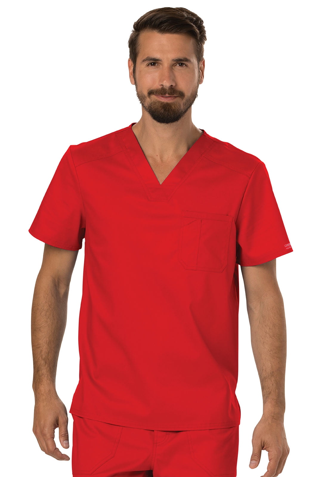Cherokee Cherokee Workwear Revolution Scrubs Top for Men VNeck Plus
