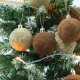 thumbnail image 3 of 12 PCS Flocked Xmas Ornaments for Tree, Xmas Decorative Hanging Ornaments, Boxed Christmas Tree Pendant, Christmas Velvet Balls, Plastic Balls, Flocked Velvet Christmas Tree for Home Decor (Coffee), 3 of 9