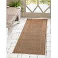 thumbnail image 3 of Unique Loom Outdoor Border Collection Area Rug - Greek Key (2' x 6' 1" Runner Brown/Light Brown), 3 of 10