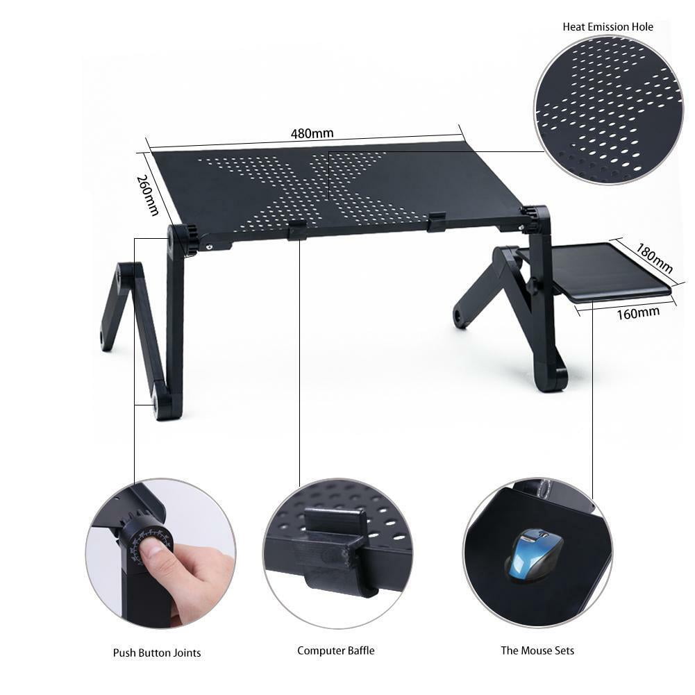 Adjustable Laptop Notebook Table Stand Tray Lazy Foldable Computer Desk Portable