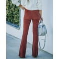 thumbnail image 5 of Women's Corduroy Pants Elastic High Waist Bell Bottom Trousers Wide Leg Flare Pants, 5 of 5