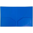 thumbnail image 2 of JAM Paper Heavy Duty Plastic Two Pocket Presentation Folders, Blue, 6 Pack, 2 of 4