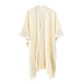 thumbnail image 1 of KIHOUT Cardigans pour Femmes Grandes Tailles Châle Uni Col Chaud à Franges Cape Tricotée Châle et Enveloppements, 1 of 1