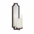 thumbnail image 4 of Kate and Laurel Ciel Glam Mirrored Wall Sconce, 6 x 5 x 16, Bronze, Modern Scalloped Candle Holder with Removable Glass Cylinder and Mirror for Bathroom or Bedroom Wall Decor, 4 of 9
