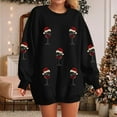 thumbnail image 2 of larppty Women Oversized Long Sleeve Christmas Sweatshirts Crewneck Loose Teen Girl Pullover Top 2025 Fall Y2K Trendy Outfits (Black, S), 2 of 8