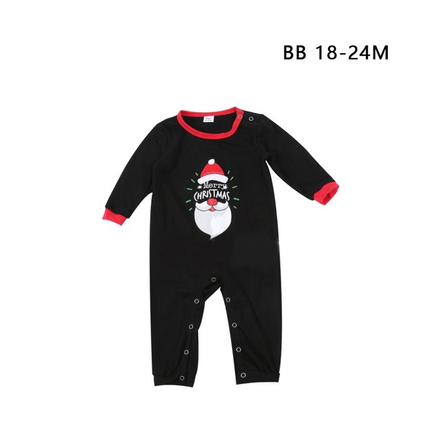 Conjunto de pijamas familiares navideños con cuello redondo, pantalones superiores, ropa de dormir, ropa de dormir BB Sweethay HA001257-05