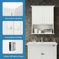 thumbnail image 6 of Resenkos 2-Door Wall Mount Bathroom Storage Cabinet with Open Shelf-White, Wall Cabinet for Bathroom Laundry Room Kitchen, 6 of 8