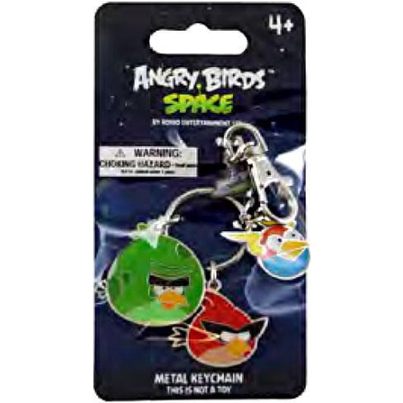 Space Red, Green, Blue Bird 3-Pack 3.5 Metal Keychain