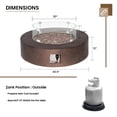 thumbnail image 6 of VENTOPYR Outdoor Propane Bronze Round Lightweight Concrete Fire Pit Coffee Table Patio Heater, Wind Guard, 6 of 7