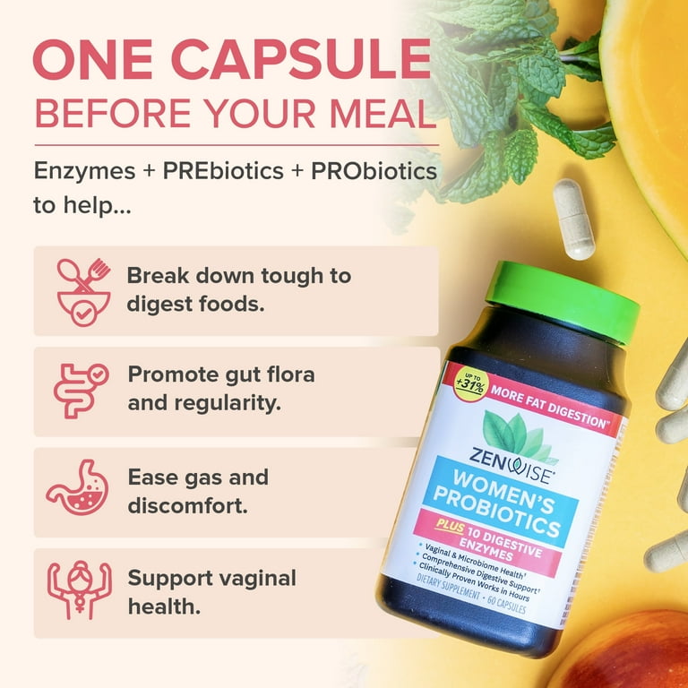 Zenwise Probiotics for Women with Digestive Enzymes, Bloating