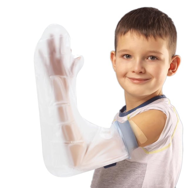 Housses Imperméables pour Plâtre à Bras Complet pour Douche Enfants - Offertes en 3 Tailles / Housses de Manchon de Plâtre Réutilisables - Protection Étanche pour Bras, Main, Poignet Blessés (Âge Recommandé: 10-15)