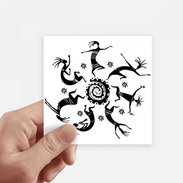Celebrate Mexican Outline Mexico Totems Sticker Square Waterproof Stickers Wallpaper Car Decal