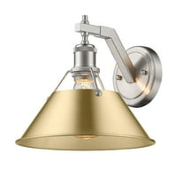 3306-1W PW-BCB Golden Lighting Orwell - 1 Light Wall Sconce-9.63 Inches Tall and 10 Inches Wide-Pewter Finish-Brushed Champagne Bronze Shade Color