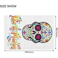 thumbnail image 3 of Dreamtimes Dia De Muertos Mexican Sugar Skull Day of The Dead Bath Mat for Bathroom Shower U Shape Toilet Rugs Contour Carpet Set, Fluffy Absorbent & Machine Washable, 2 Piece, 3 of 6