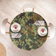 thumbnail image 3 of Ambesonne Camo Fitted Round Tablecloth, Classic Germany Pattern, 36"- 40" Diameter, Green Brown Dark Green, 3 of 4