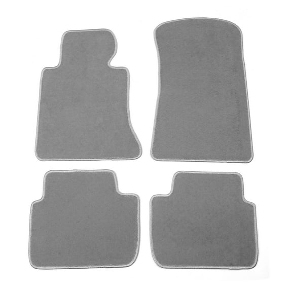 Ikon Motorsports Floor Mat Compatible With 1998-2006 BMW 3 Series E46 Factory Fitment Grey Nylon Front & Rear Car Floor Mats Liner Carpets Replacement 4PCS