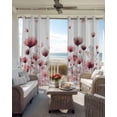 thumbnail image 6 of Watercolor Flowers Blackout Curtains for Bedroom Living Room Darkening Curtains 96 Inches Long Spring Pink Ink Floral Botanical Window Curtain 2 Panels Set Window Treatment Grommet Drapes 52"x96", 6 of 9