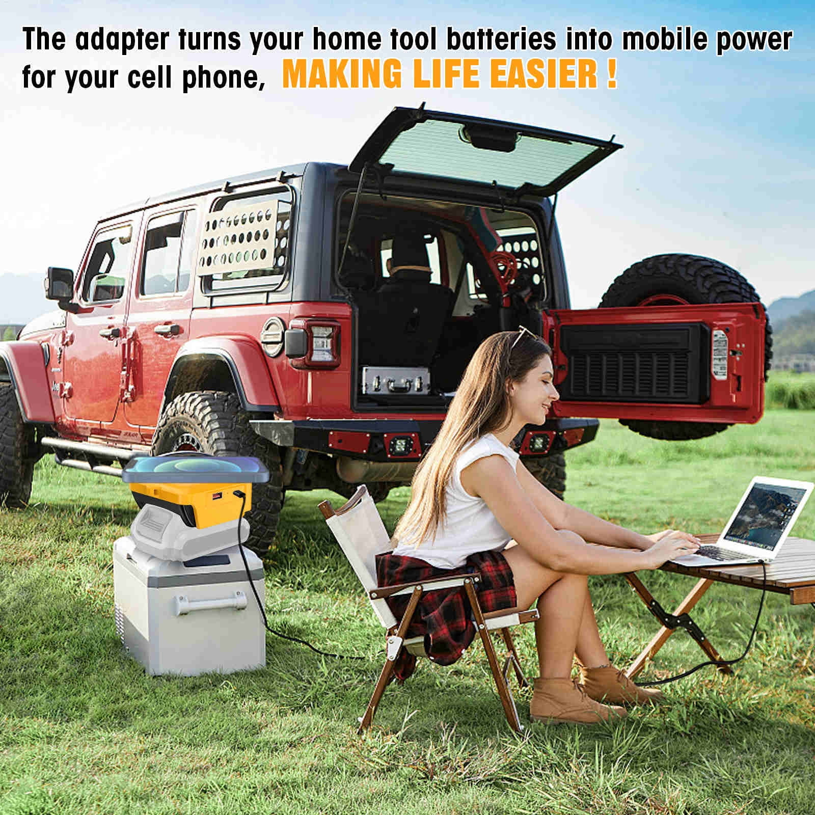APPLAYERR Wireless Charging Adapter 20V Power Tool Batteries USB Type C Outlets Fast Charge Phones Samsung
