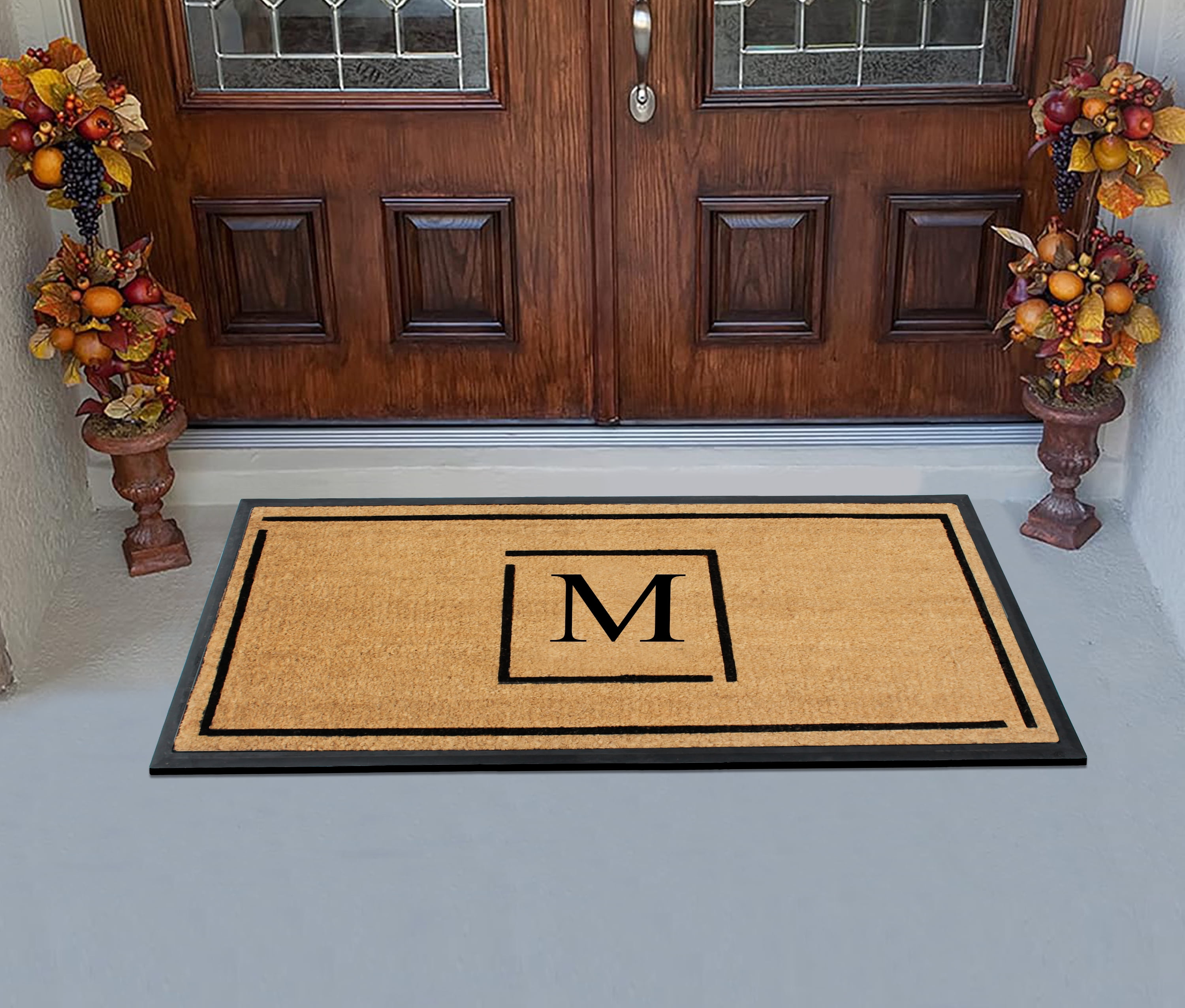 A1 Home Collections Hand-Crafted Rubber Coir Doormat Double/Single Door Mat for Outdoor 24x48 inch