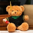 thumbnail image 5 of ​14in PhD Graduation Bear - Pink Faux Velvet Plush w/ Embroidered Regalia, Collectible Scholar Gift Set (Gown, Cap, Diploma, 6+ Safe)​​ Green, 5 of 7