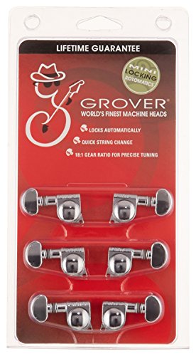 Chrome Grover 406C Rotomatic Mini 3 per Side Self Locking Machine Heads