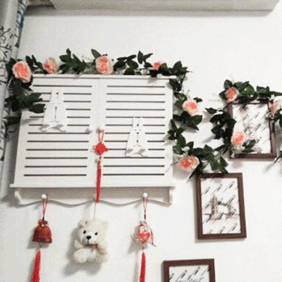 Morttic 7 Feet Fake Rose Vine Flowers Plants Artificial Flower Hanging Rose Ivy Home Hotel Office Wedding Party Garden Craft Art Decor (Rose Pink ,4pcs)
