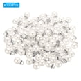thumbnail image 3 of Unique Bargains Pendentifs Perles Factices 10 mm, Lot de 100 Perles Rondes Imitation Perle avec Strass, Argent Blanc, 3 of 6