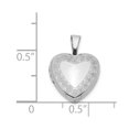 thumbnail image 7 of 925 Sterling Silver Rhodium-Plated Twisted Border 12mm Heart Locket, 7 of 7