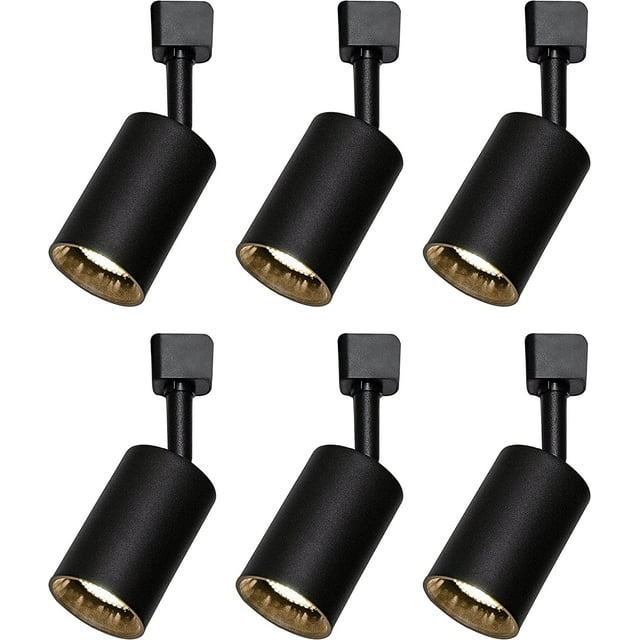 KING SHA Black LED Track Lighting Heads with GU10 Bulbs Dimmable