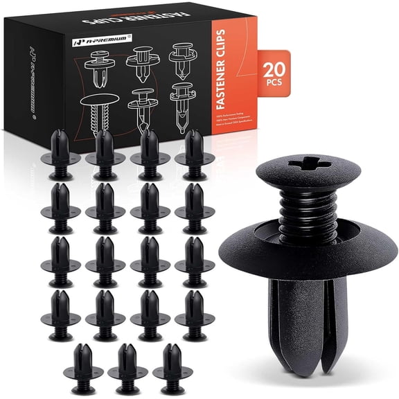 A-Premium 20PCS Nylon Retainer Clips Screw-Type with Open End Compatible with Hyundai Elantra, Sonata, Santa Fe, Accent, Tucson, Genesis, Veloster & Mazda CX-5, 3, 6 & Ford Aspire - for 8mm Hole