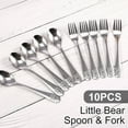 thumbnail image 1 of Kids Silverware Set  10 Pieces Toddler Utensils  Stainless Steel Children‘s Safe Flatware Set  Baby Fork and Spoon Set  Kids Cutlery Set, 1 of 9