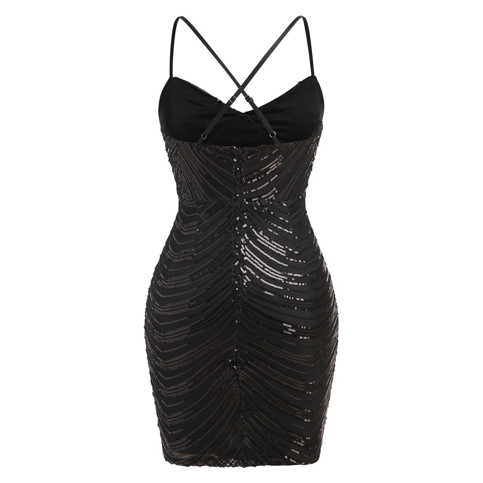 slim fit dress slacks Sexy Sheath Sequins Lace Halter Mini Dress – DUNTERY main image 0