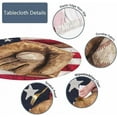 thumbnail image 3 of Baseball Round Table Cloth Cover American Flag Vintage Baseball Bat Glove Ball Tablecloth for Indoor Outdoor Picnic Party Fit for 40"-44" Round Tables, 3 of 6