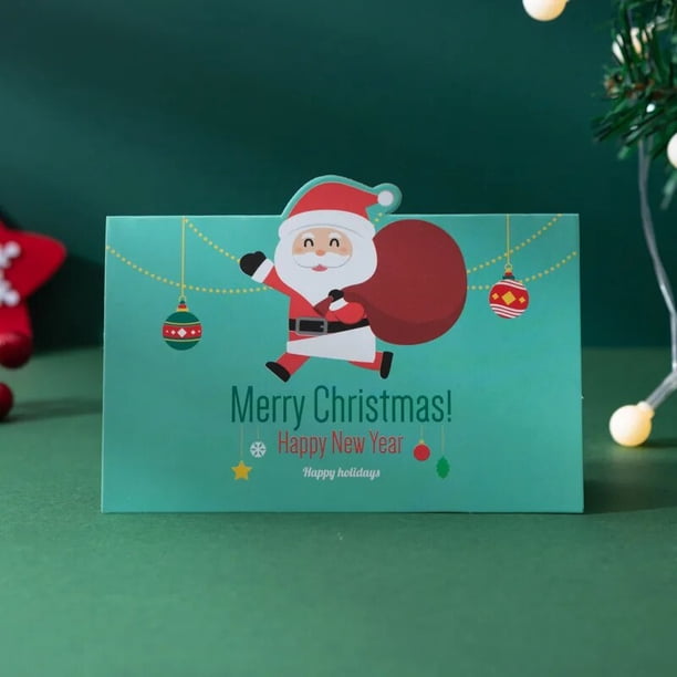 Tarjetas de Navidad de dibujos animados, tarjetas de Feliz Navidad, tarjetas de felicitación de bendición, fiesta de Navidad, Año Nuevo 2022, tarjetas de regalo de Navidad para niños