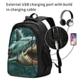 thumbnail image 2 of Yiaed Abstract Geometric Shark Print Laptop Backpack,Business Travel Durable Laptops Backpack with USB Charging Port,Water Resistant College Computer Bag, 2 of 5